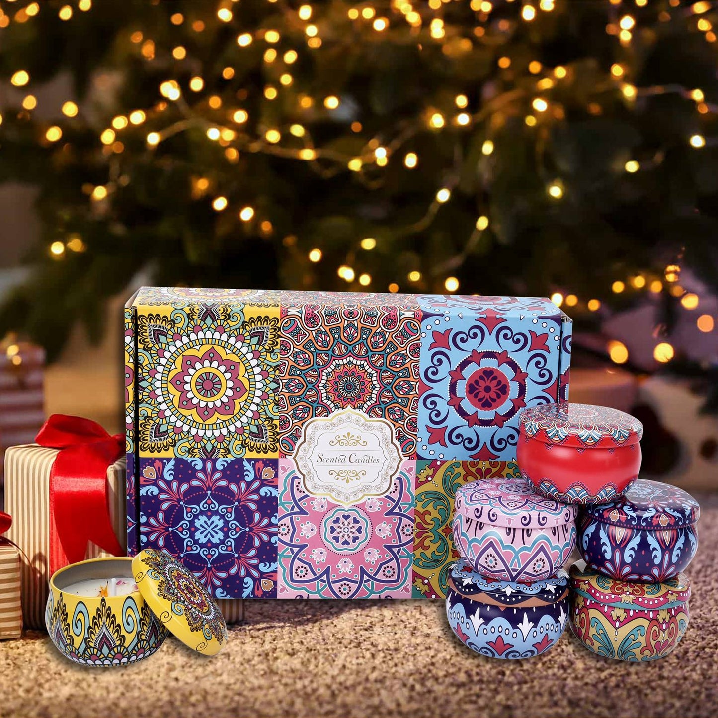 Christmas scented candle gift set 6-pack