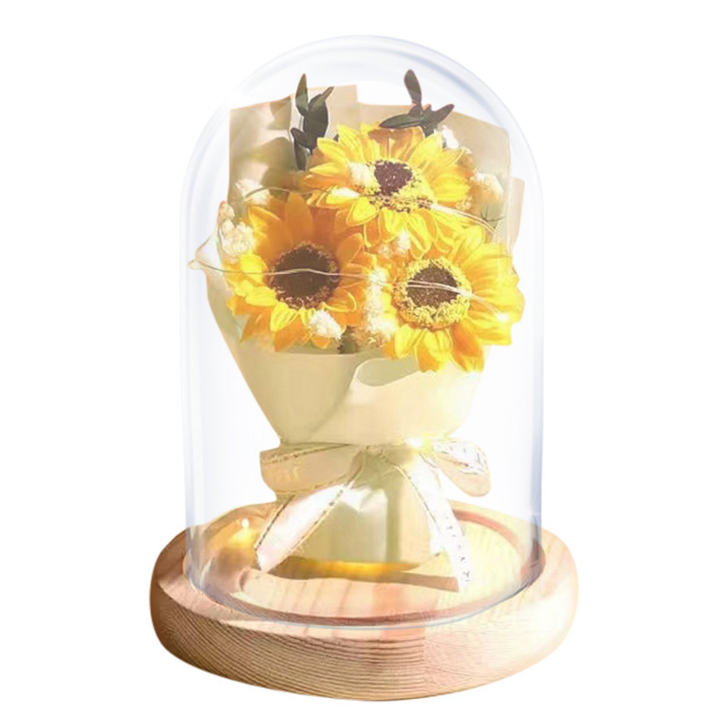 Preserved Real Rose Immortal Flowers in Glass Dome 4-pack