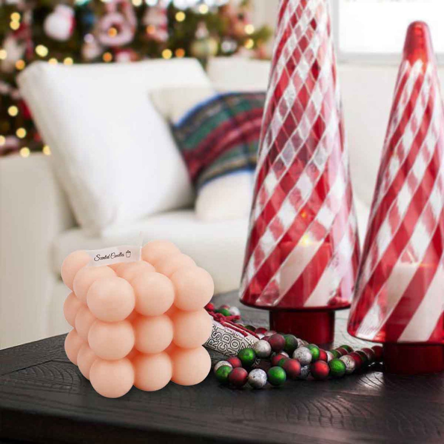Christmas home scented bubble cube candle 5-pack