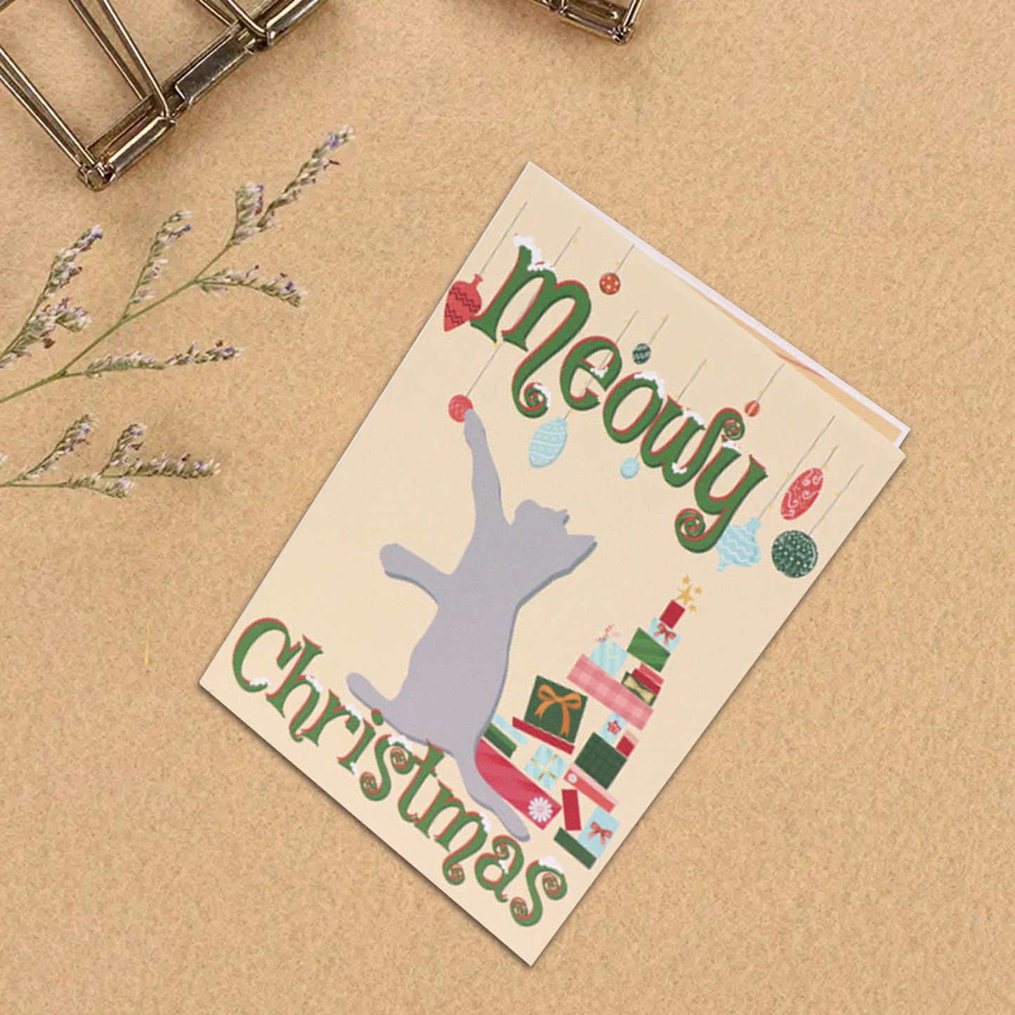 Christmas 3D pop-up card – Cat Home Greeting Card