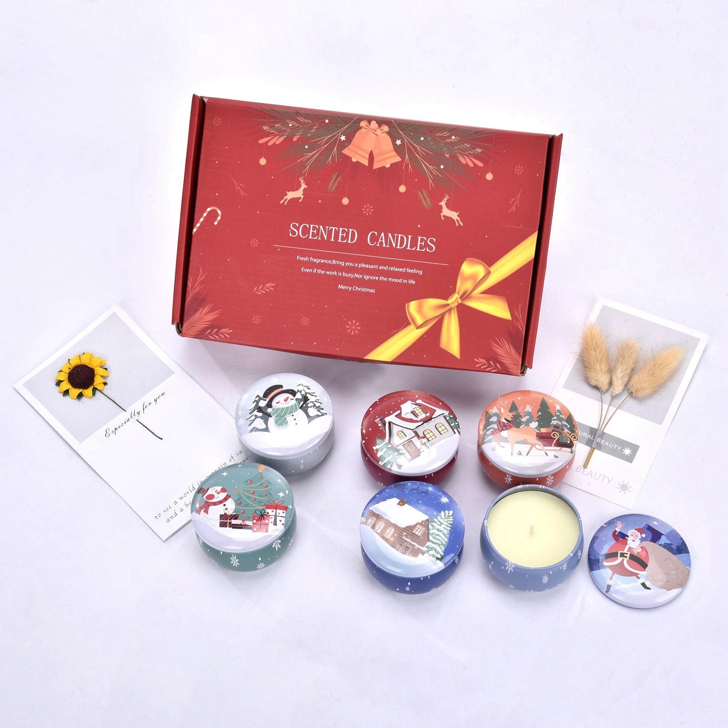 Christmas candle scented candle gift set 6 pieces