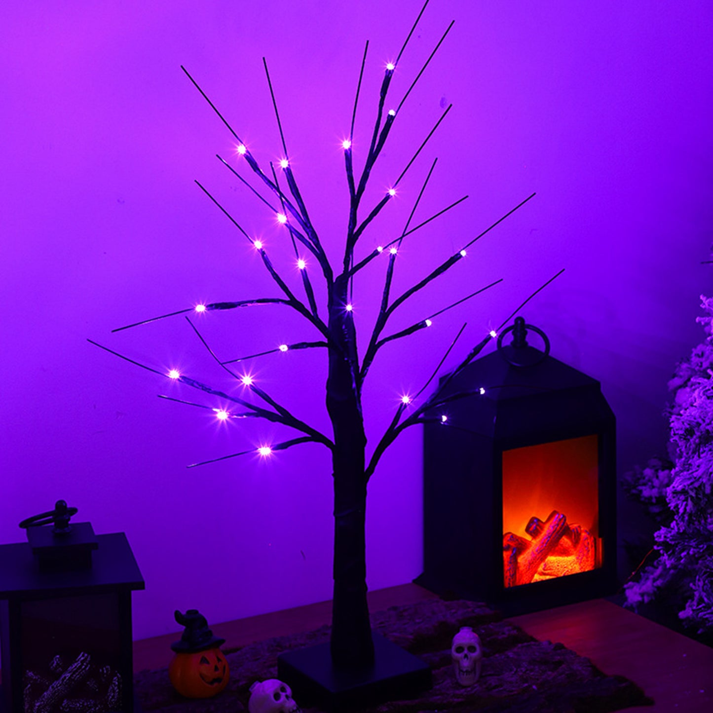 Halloween Decor LED Birch Tree Light Halloween Party Hanging