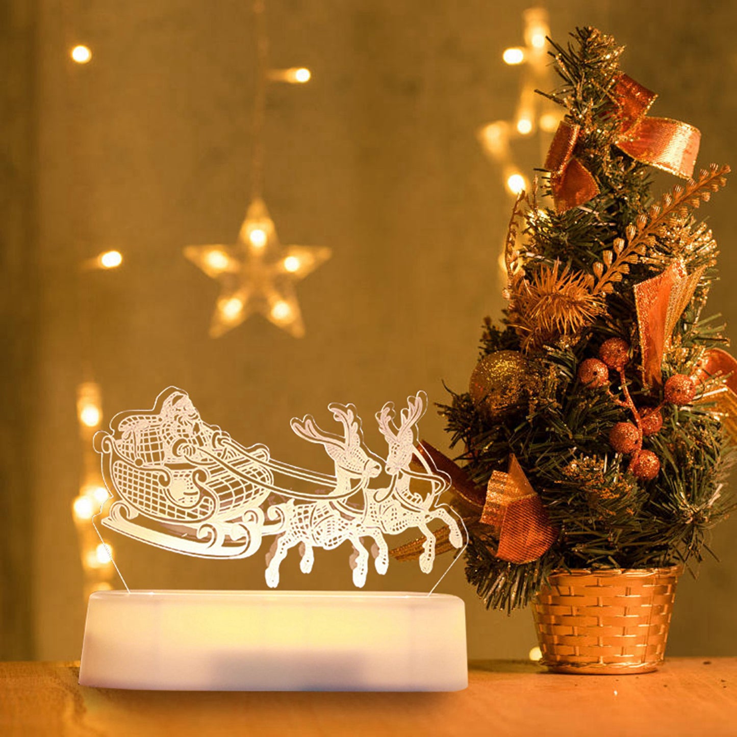 Christmas gift acrylic base Santa/elk ornament