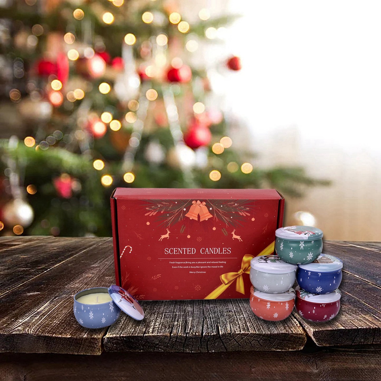 Christmas candle scented candle gift set 6 pieces