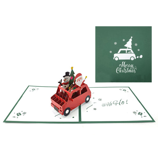 3D pop-up Christmas card, pop-up Santa card