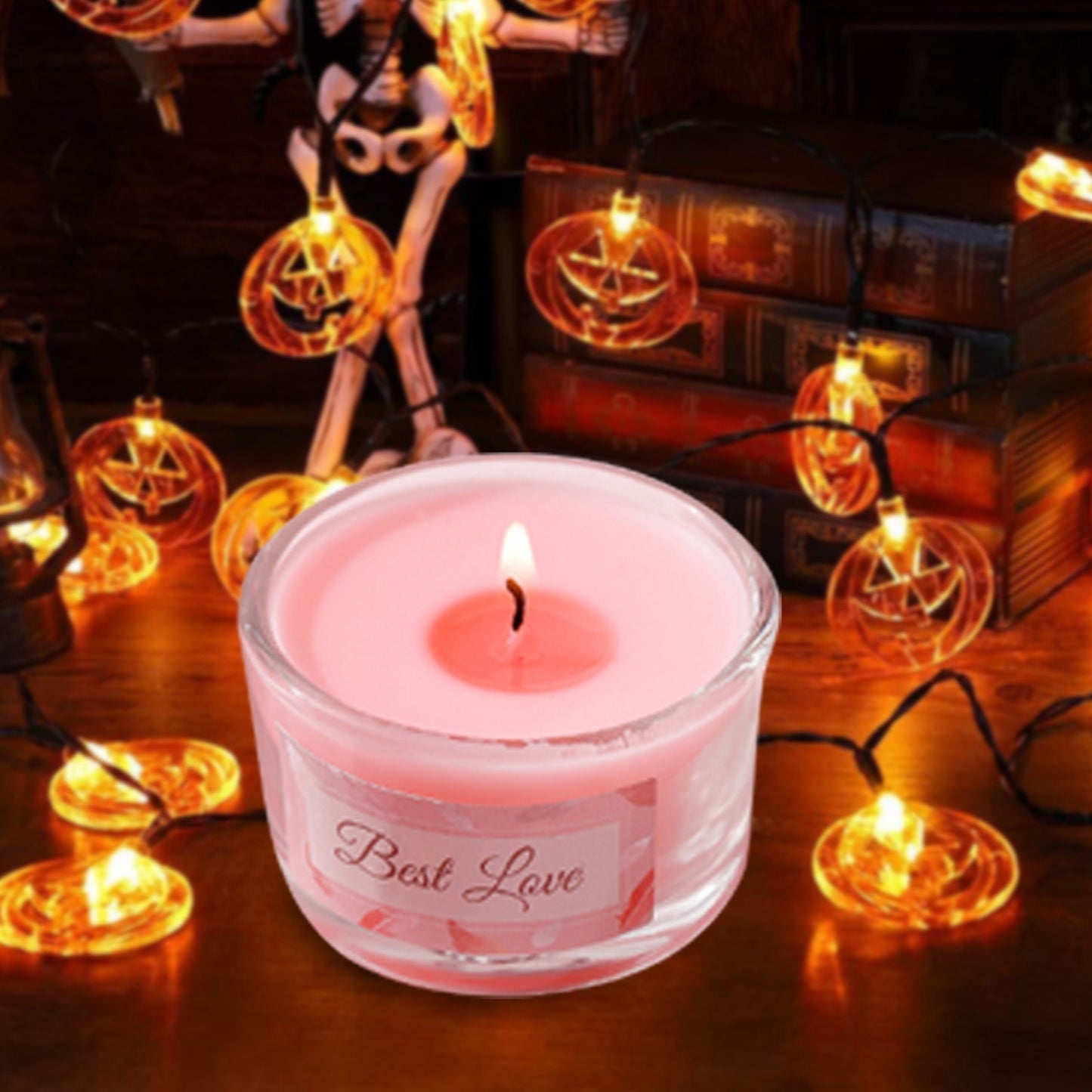 Halloween pink scented candle