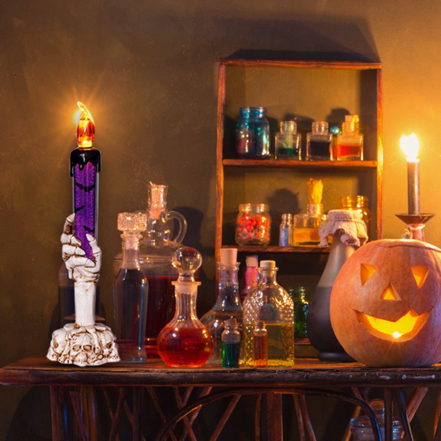 Halloween Skull Candle Holder Light-Type A-C
