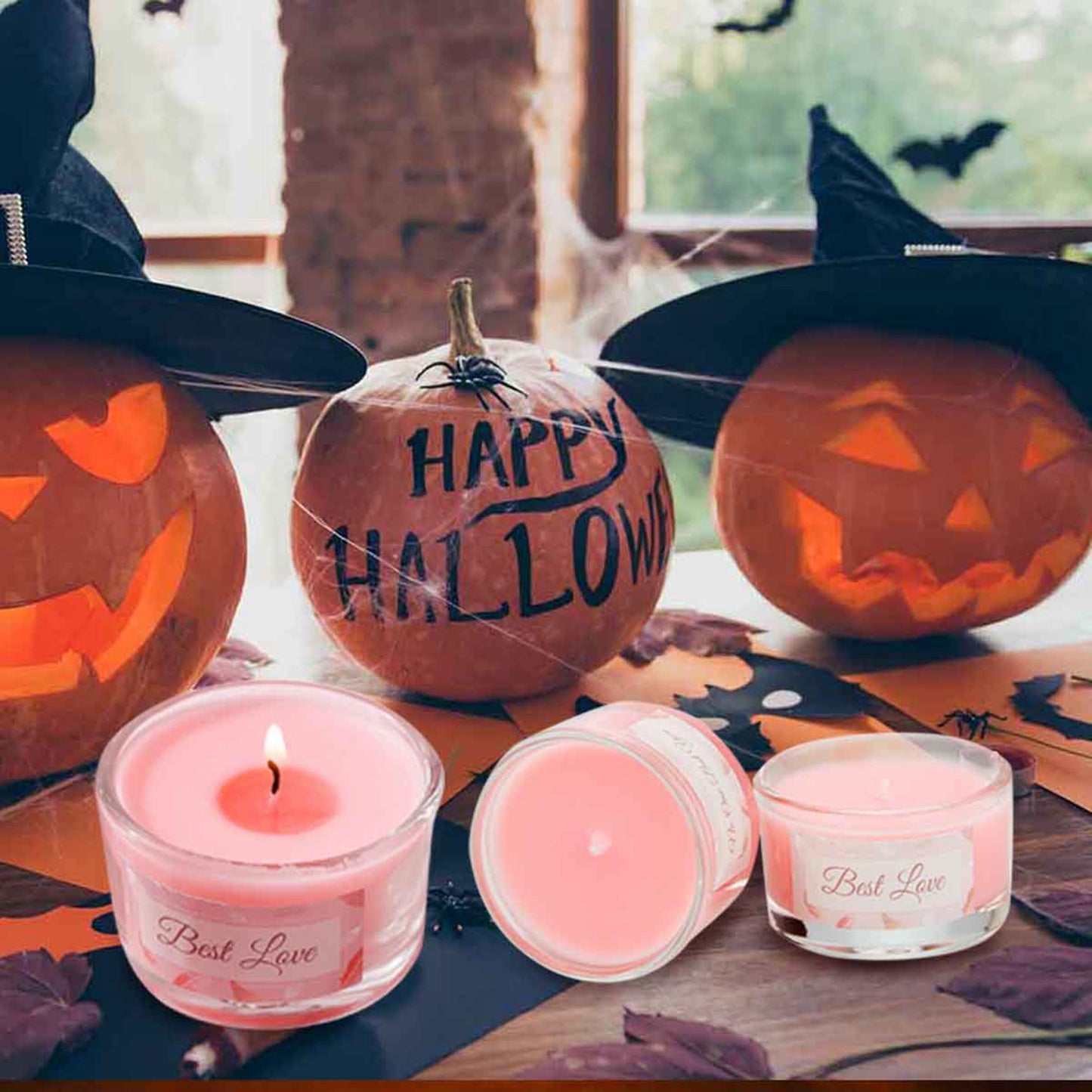 Halloween pink scented candle-6 pack