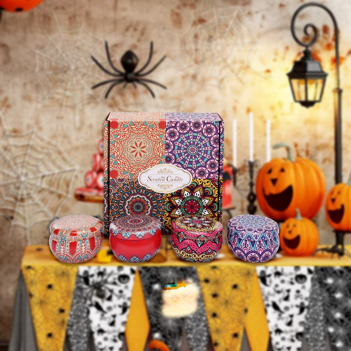 Halloween scented candle gift set 4-pack