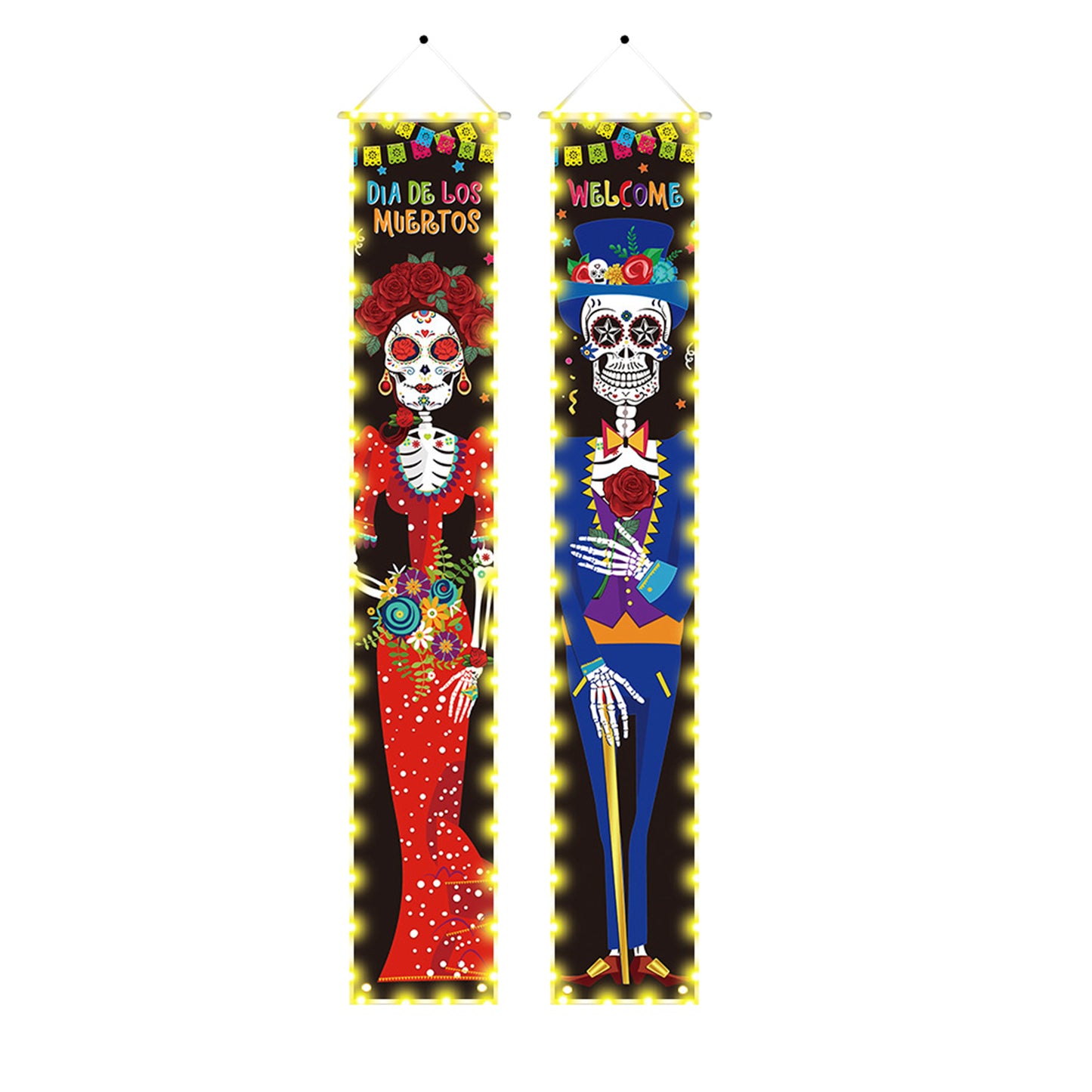 halloween glow curtain day of the dead color skull atmosphere december 11-pack