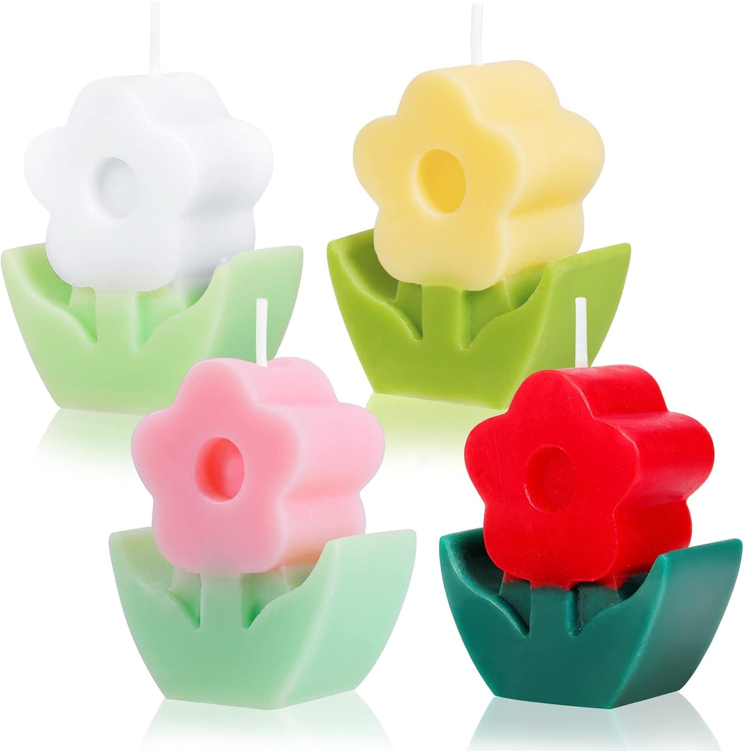 Colored Flower Aromatherapy Party Candle(4pcs)