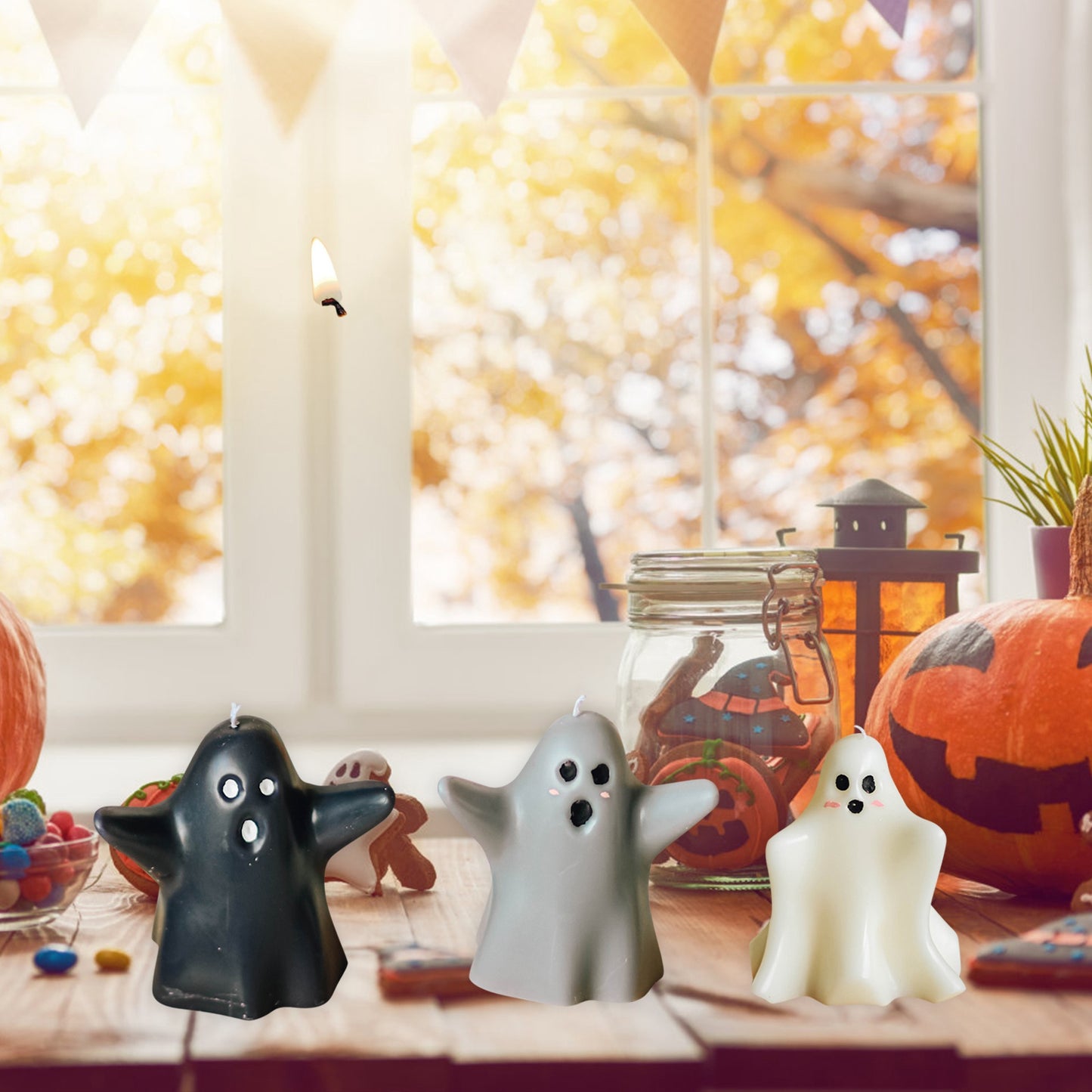 Halloween Spooky Candles Halloween Party 3-pack