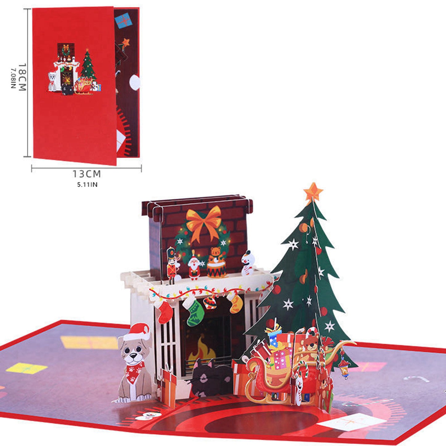 Christmas 3D pop-up greeting card, handmade Christmas card