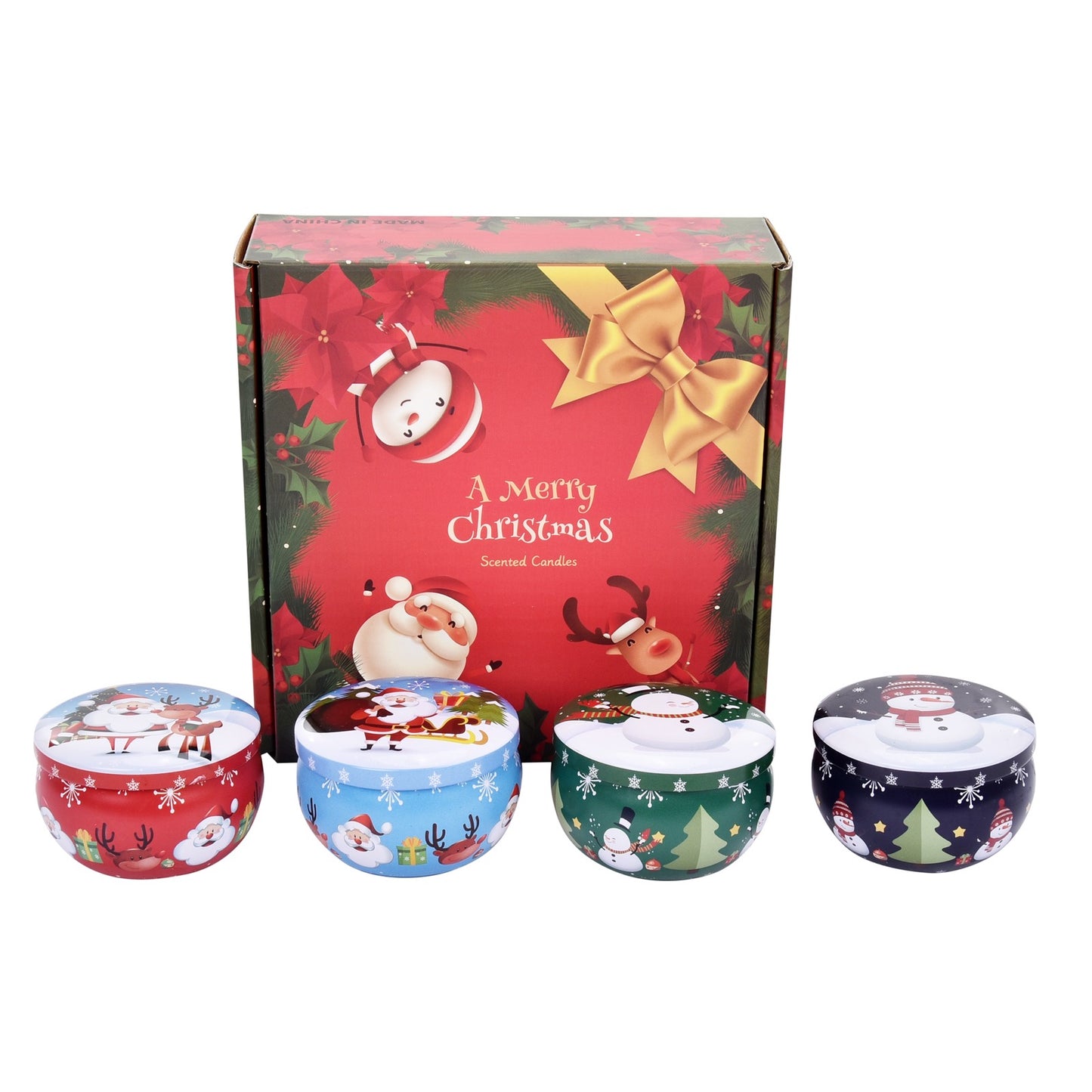 4 piece Christmas scented candle gift set