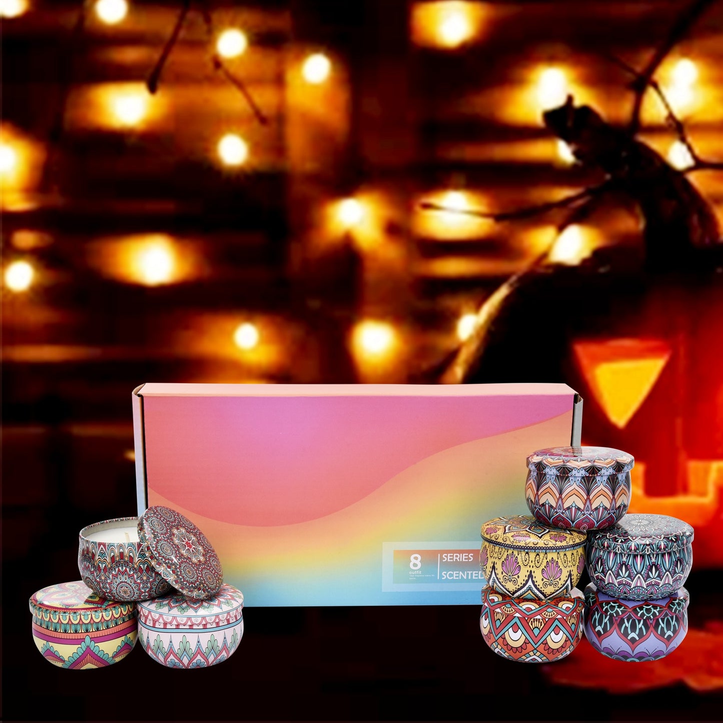 8-Pack halloween Scented Candle Gift Set, Home Scented Candle