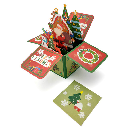3D Pop Up Christmas Card, Santa Claus cards ， Handmade Popup Greeting Cards