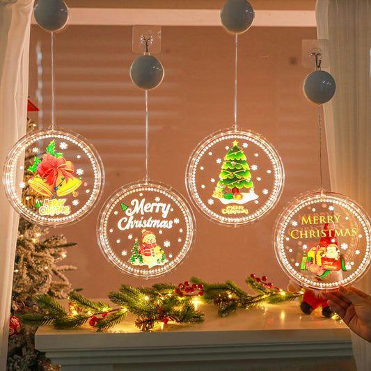 Christmas window lights decoration Christmas window silhouette glowing sign