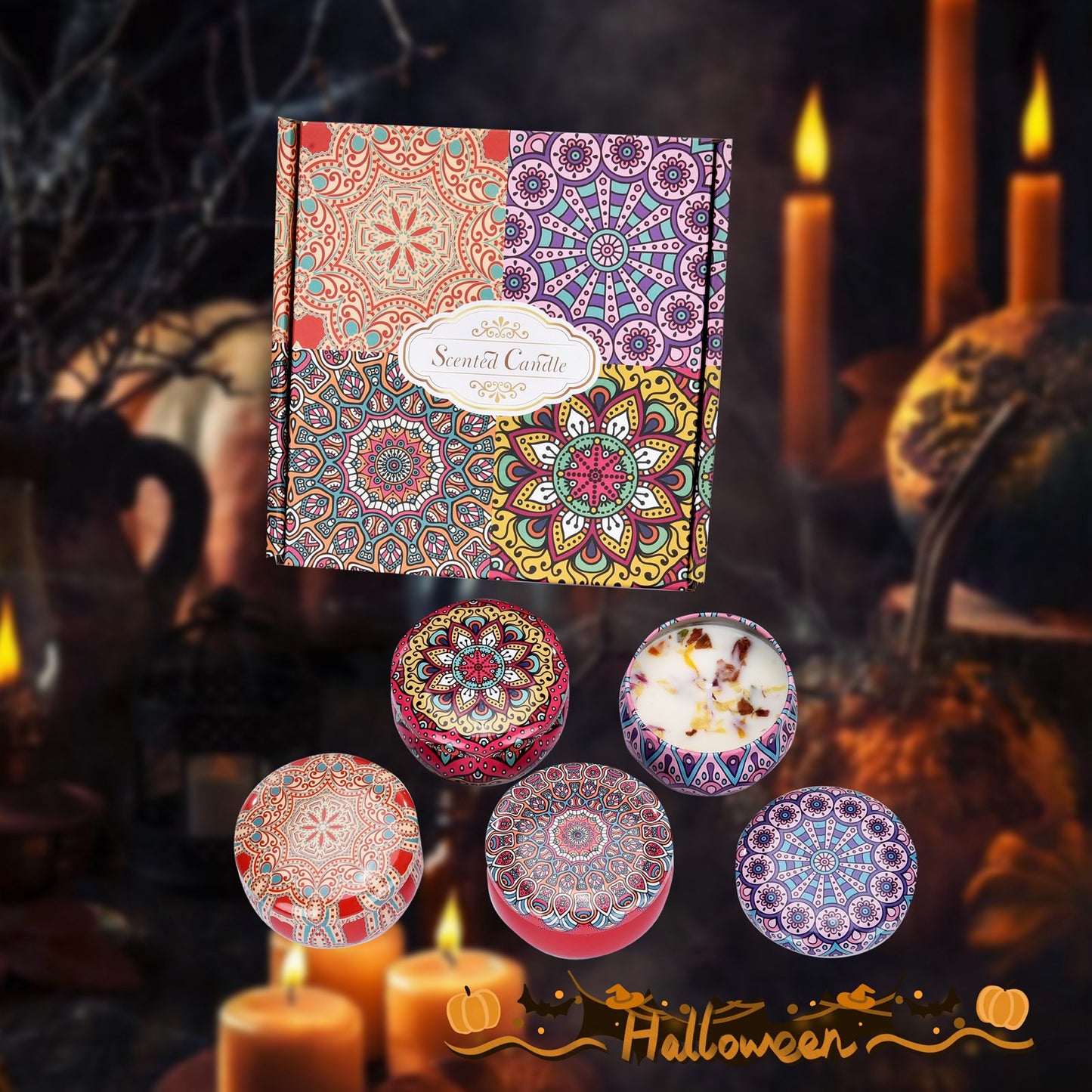 Halloween scented candle gift set 4-pack