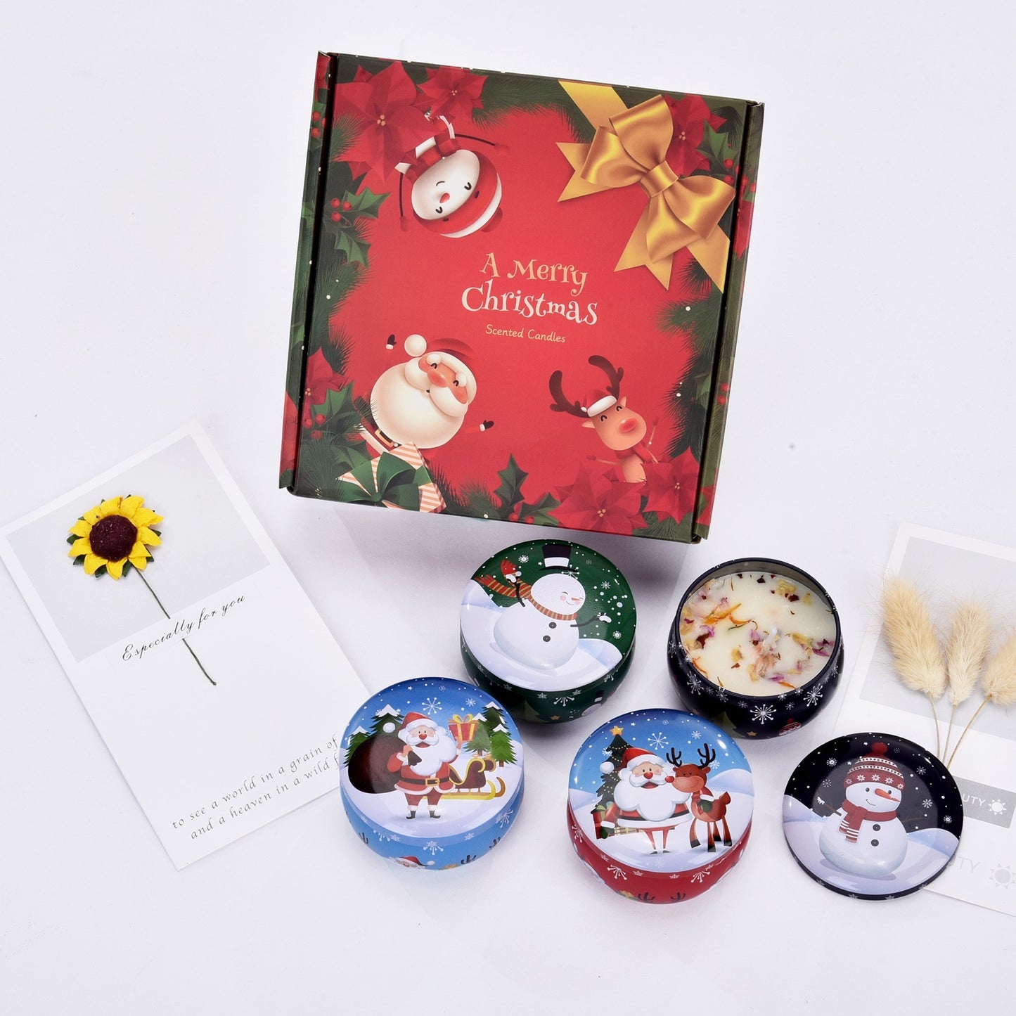 4 piece Christmas scented candle gift set