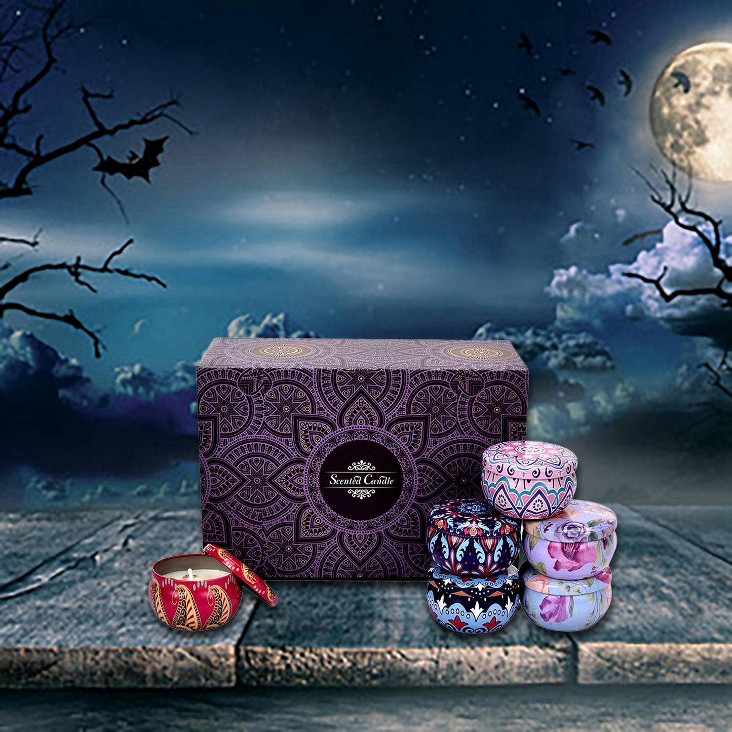 Halloween Scented Candle Gift Set Perfect Favors Party 6-pack