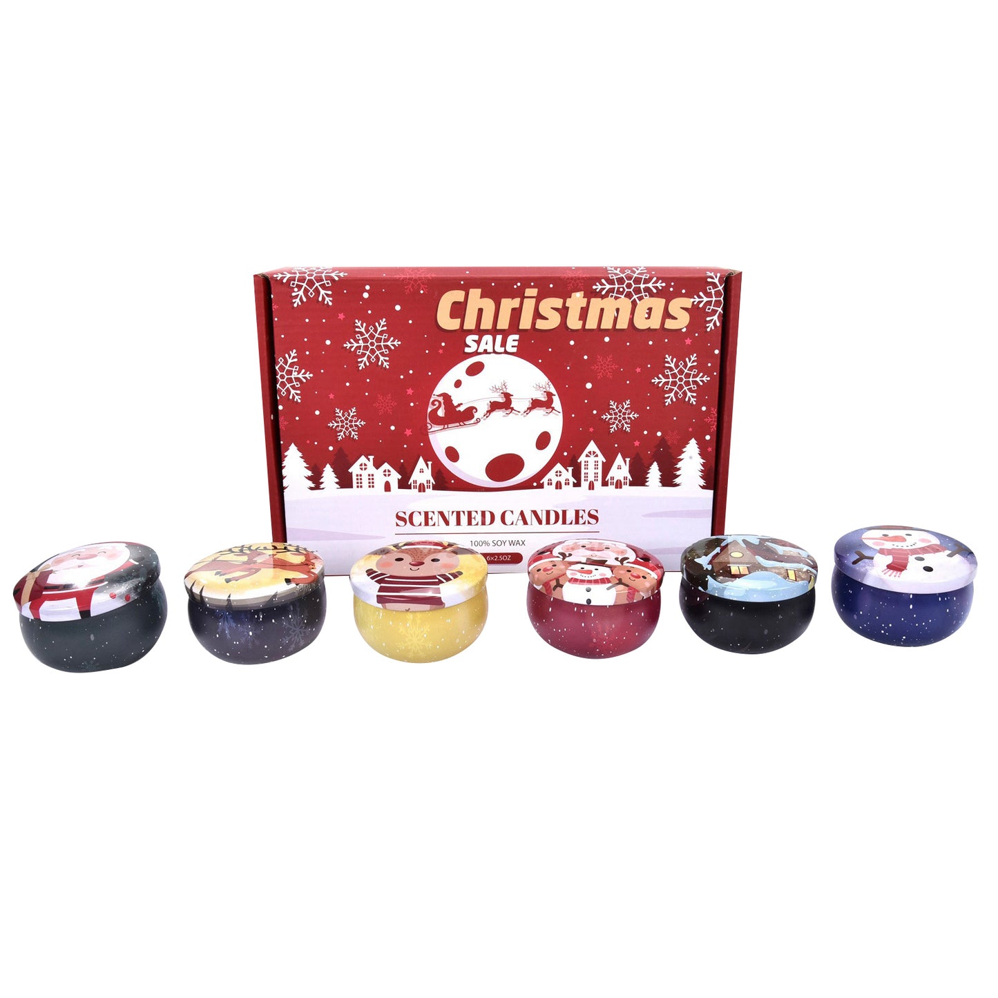 Christmas scented candle gift 6-pack