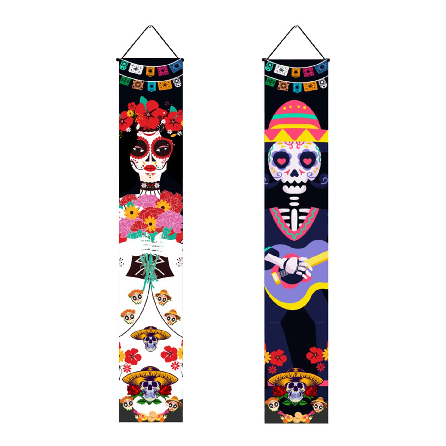 Halloween Curtain Day Of The Dead Color Skull Atmosphere Dec without Light