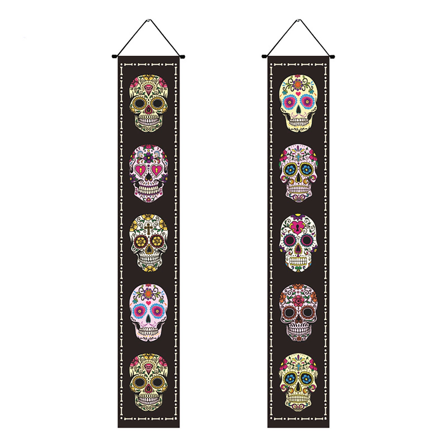 Halloween Curtain Day Of The Dead Color Skull Atmosphere Dec without Light